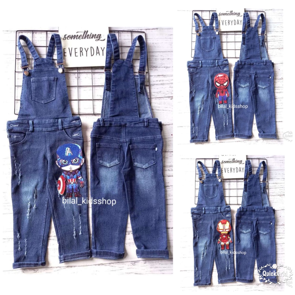 OVERALL JEANS LED ( NYALA ) ANAK 2-12TH