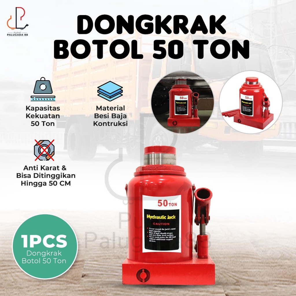 Dongkrak Botol Hidrolik Hydraulic Jack Bottle Truck Mobil 50 Ton MURAH 50T 50ton TruK Besar