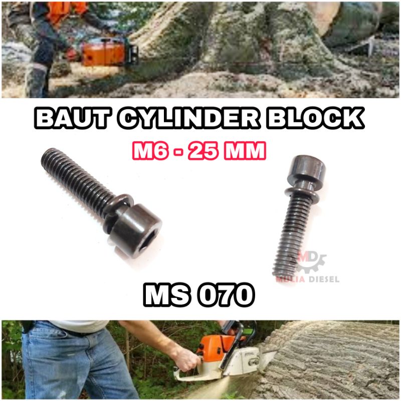 Baut Cylinder Blok Boring Chainsaw Senso Besar 070 MS070 M6 - 25