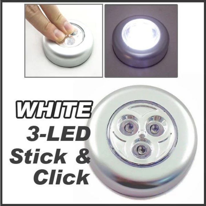 Lampu Tempel Emergency White 3 LED Stick And Click