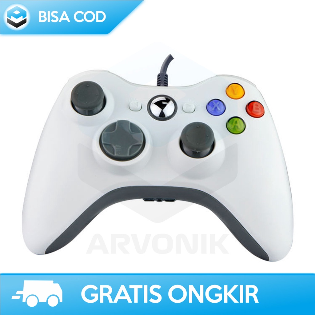 GAMEPAD XBOX 360 CONTROLLER FOR PC WIRED STICK GAMING SUPPORT WINDOWS