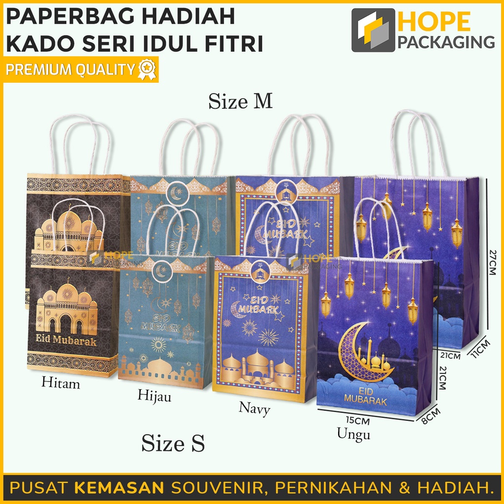 

Paper Bag Hadiah Seri Idul Fitri Size S : 21 x 15 x 8 cm / Tas Kertas Kantong Lebaran / Paper Bag Hampers Eid Mubarak/ Tas Jinjing Lebaran / Tas Hampers Kue Kering / Goodie Bag Idul Fitri