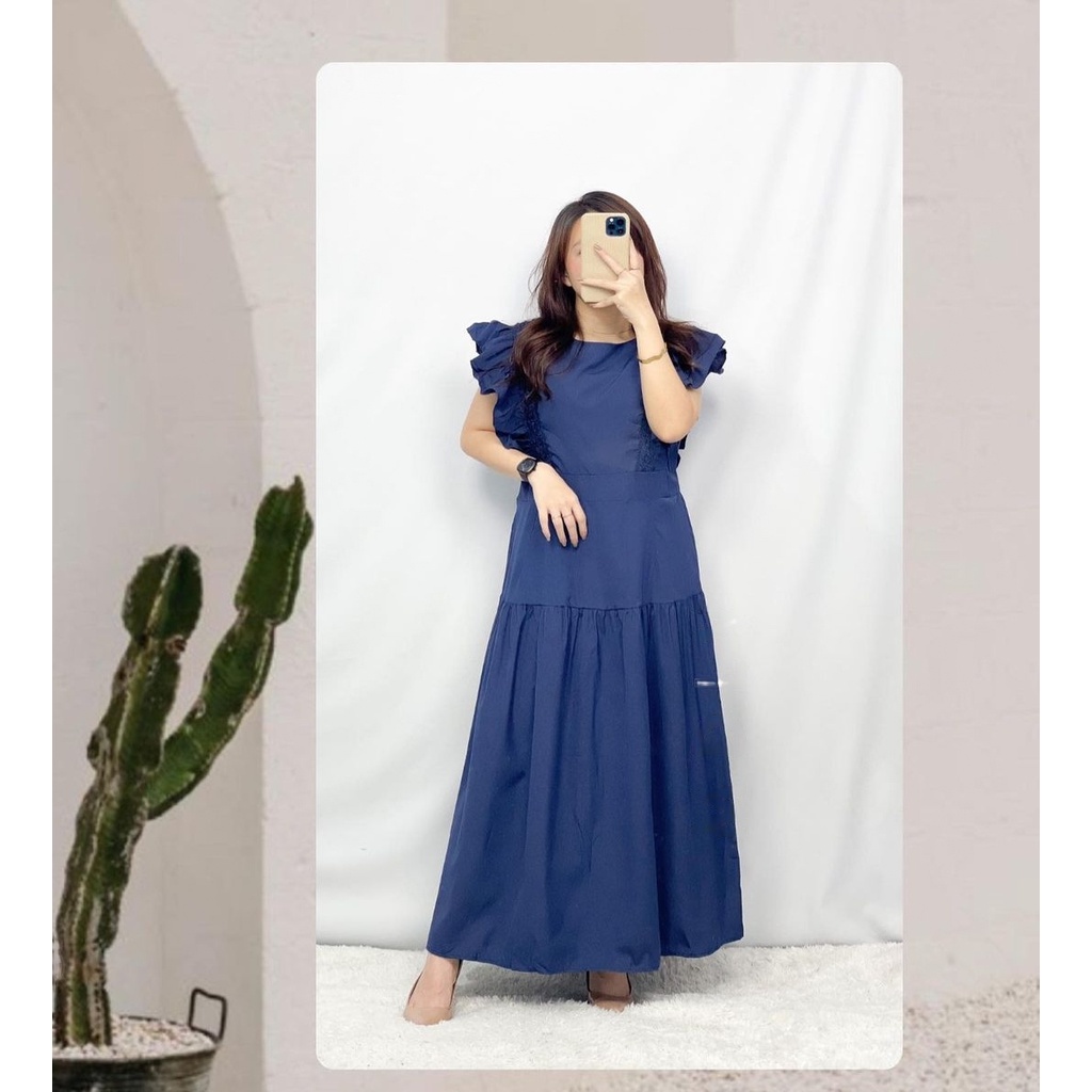 Midi Dress Polos Tanpa Lengan Katun Premium