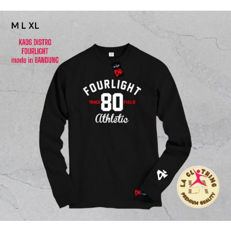 kaos distro pria keren lengan panjang kaos polos lengan panjang kaos distro Fourlight pria lengan pa