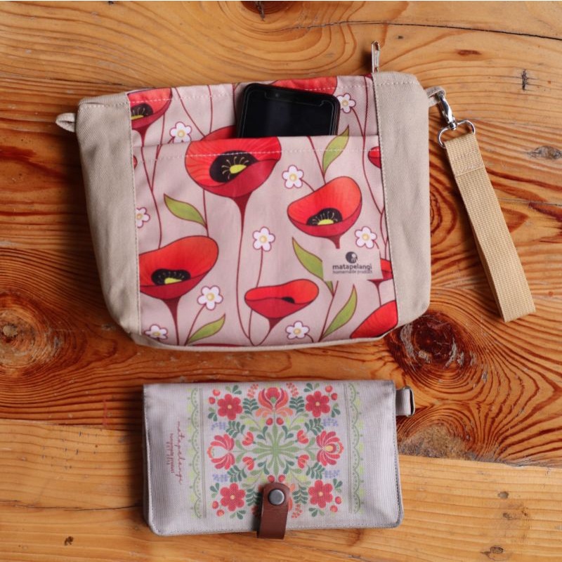 POUCH CUSTOM KANVAS furing waterproof dilapisi busa tebal tali kulit cordura printing tas serbaguna 