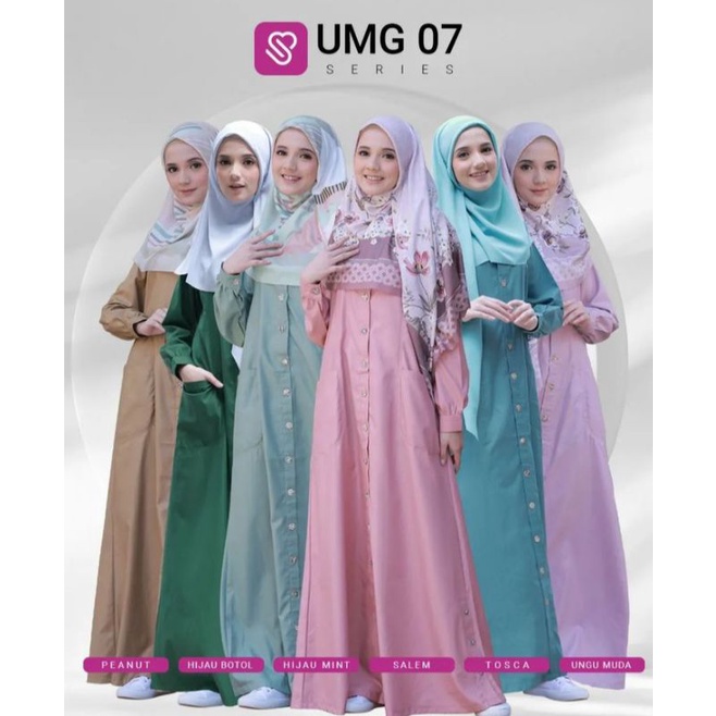 gamis ukhti munira UMG 07 warna ungu muda size M gamis katun toyobo