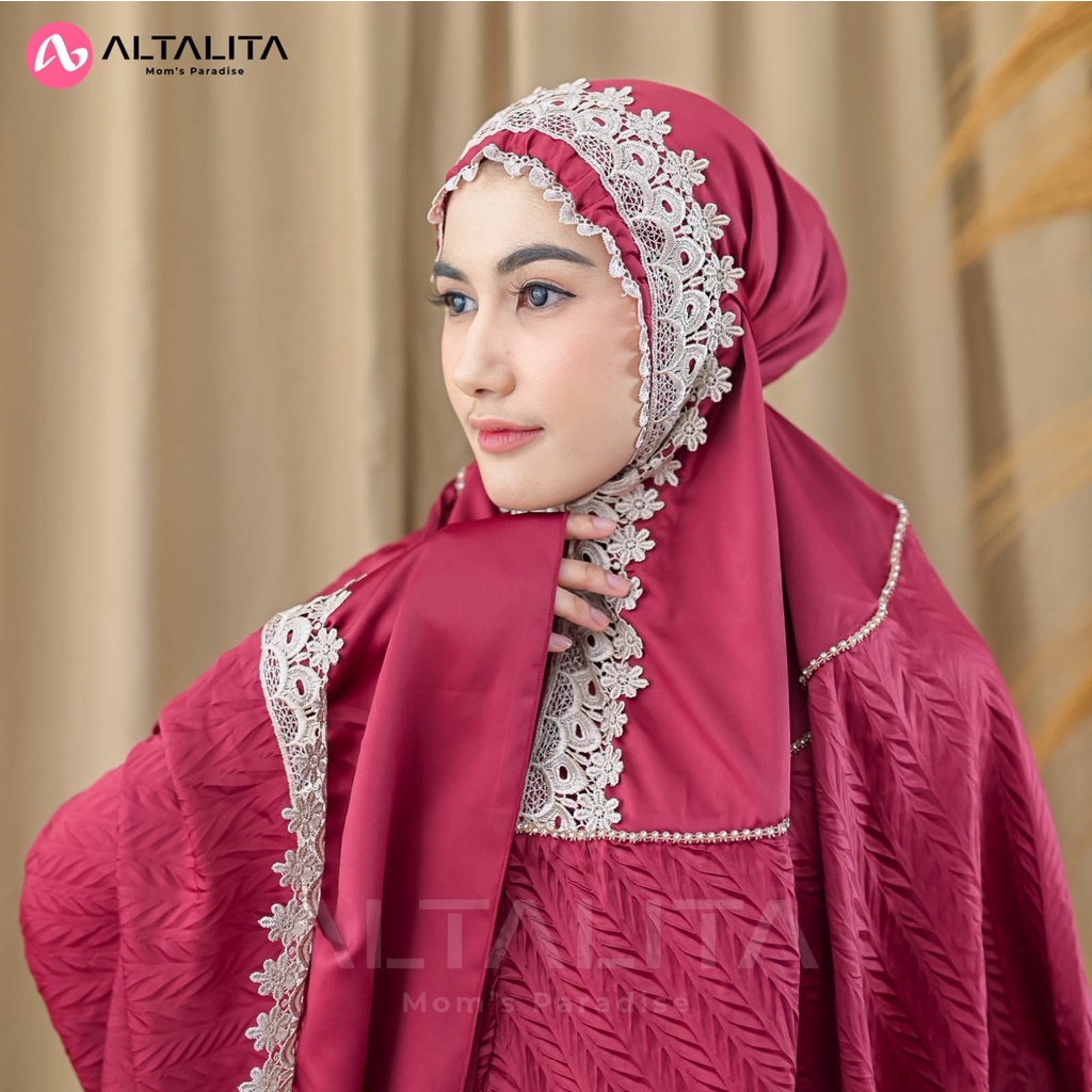 Altalita - Mukenah Renda Mewah Taleetha Jumbo Dewasa Satin Silky Premium Adem Lembut Tebal Terbaru