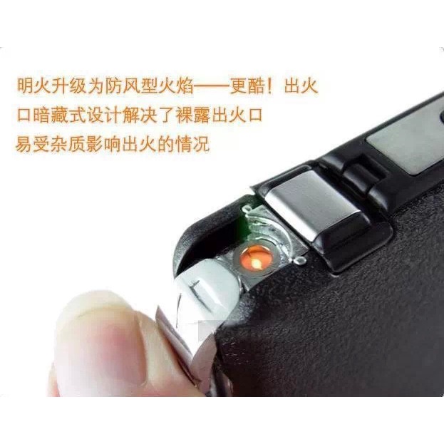 KOTAK ROKOK DENGAN MANCIS API JET ANTI PADAM DUAL SLOT UNTUK ROKOK PANJANG 8CM