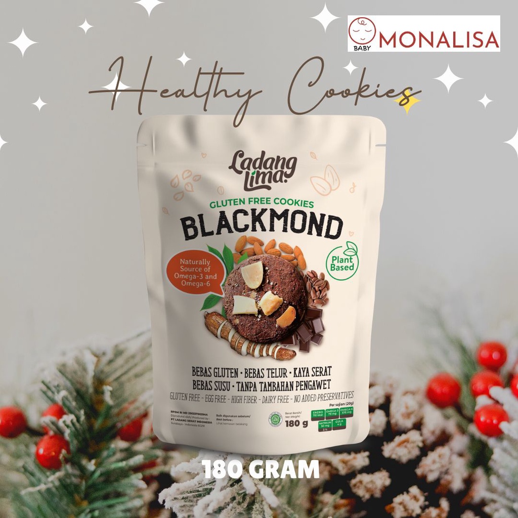 

Ladang Lima BLACKMOND Healthy Cookies Gluten Free - 180 gram