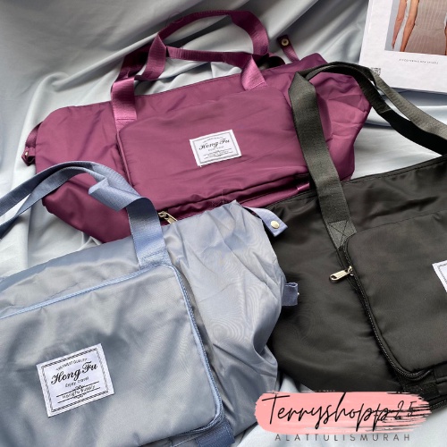 Tas travel HONGJU gym bisa dilipat kecil Tas Multi Fungsi Mini