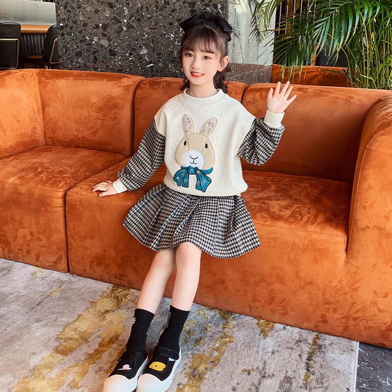 (LOLI-JKT) BS-379 STELAN ANAK CEWEK RABBIT ROK CELANA BAHAN TEBAL SIZE 120-170