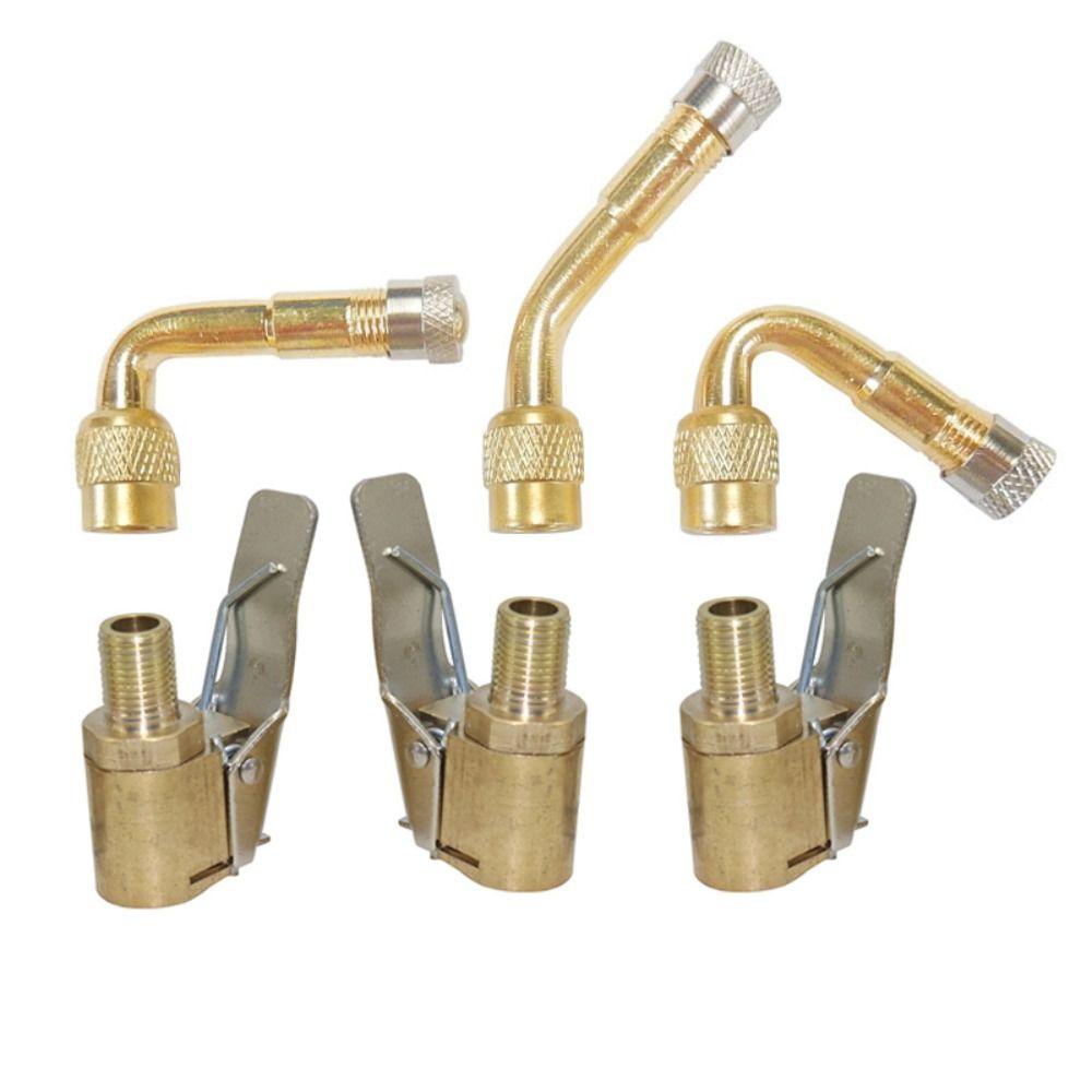 Lanfy Tabung Ekstensi Tiup Ban Sepeda Motor Sepeda Quick Connector Clip Type Nozzle45°/90°/135° Kepala Pompa Angin Konversi Cepat Drat Nozzle Valve Core Nozzle