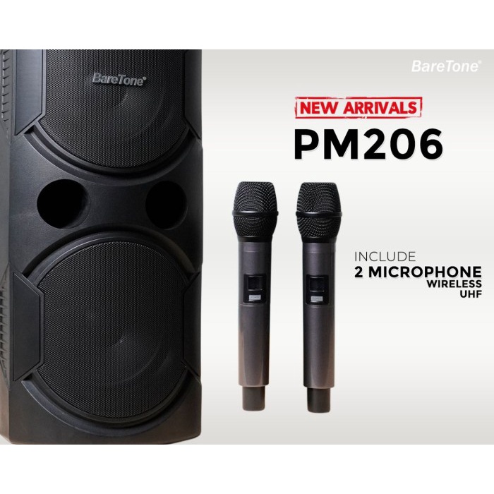 BareTone Speaker Portable PM206 6.5 Inch 2 WAY MOLDED LOUDSPEAKER