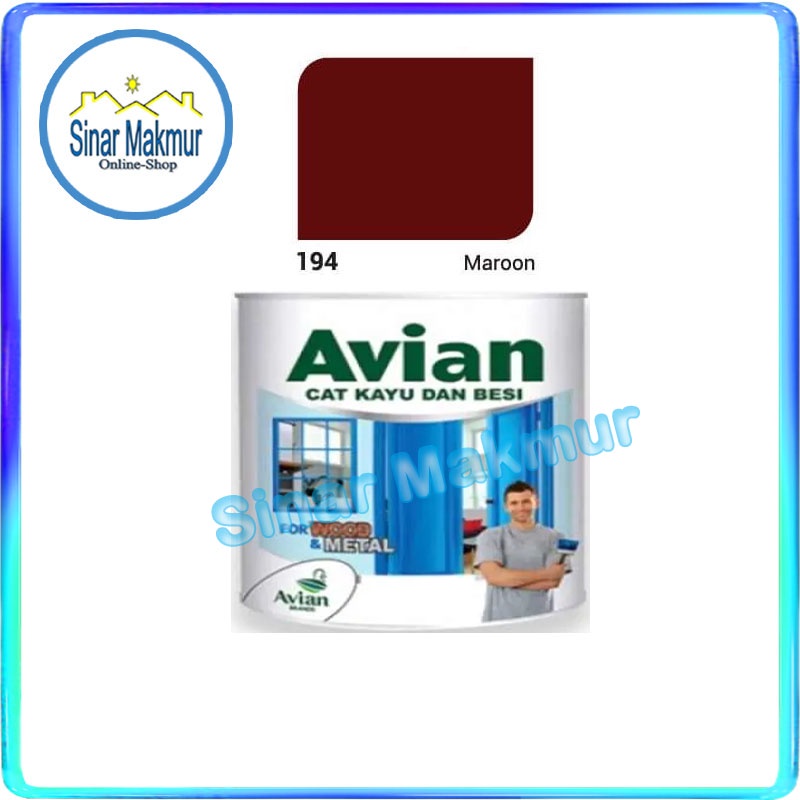 Cat Kayu Besi 1/2 KG 0,45 Liter 194 Maroon (AVIAN)