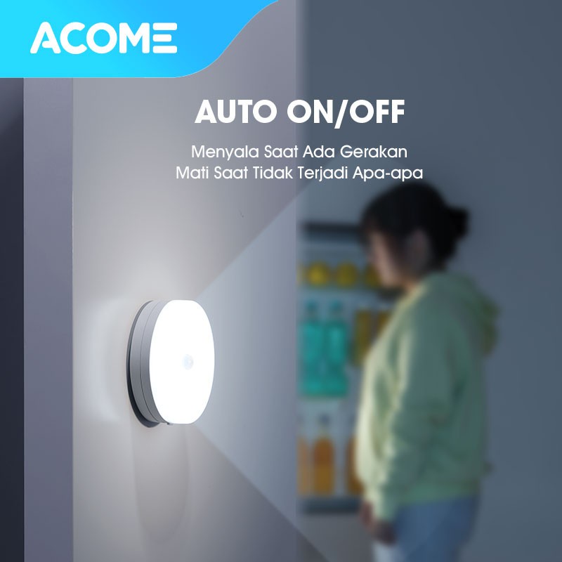 ACOME ANL01 White Induction Night Lamp Lampu multifungsi sensor