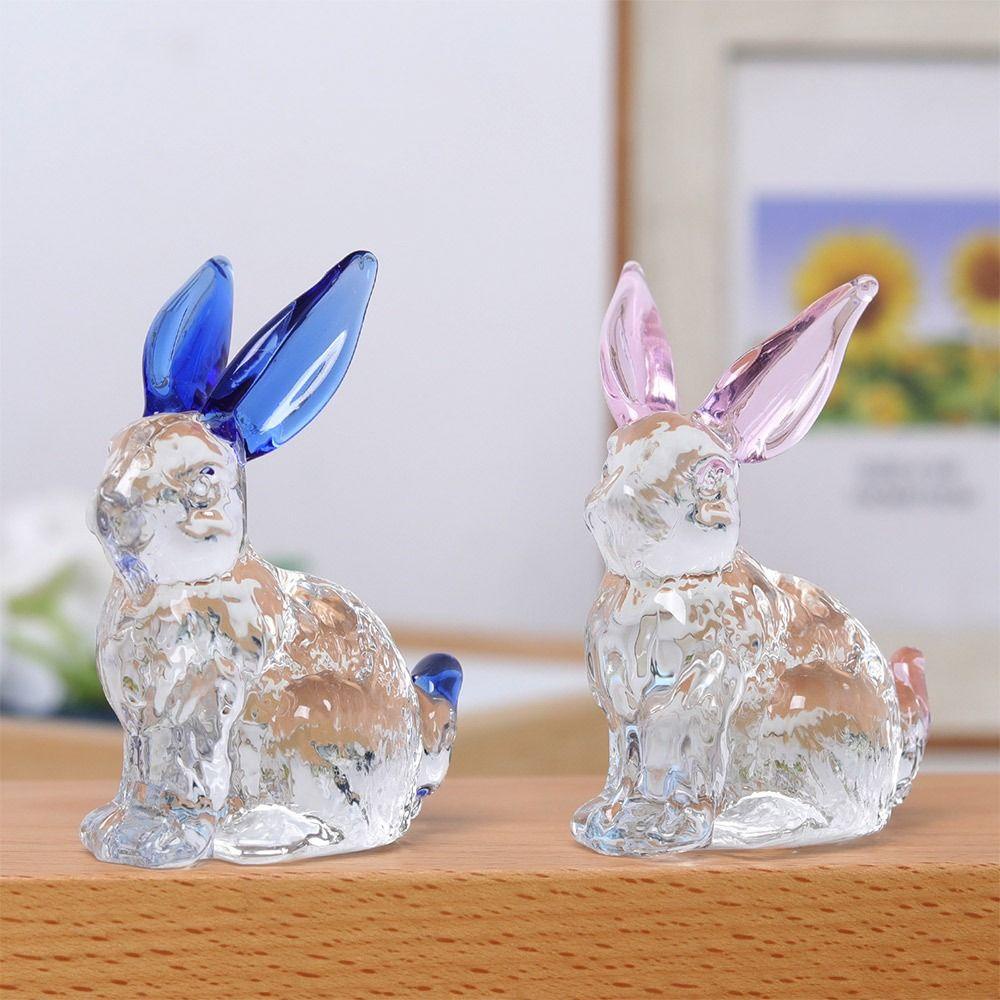 Populer Elf Rabbit Figurine Hadiah Patung Rumah Kristal Kuarsa Mini Batu Ukir