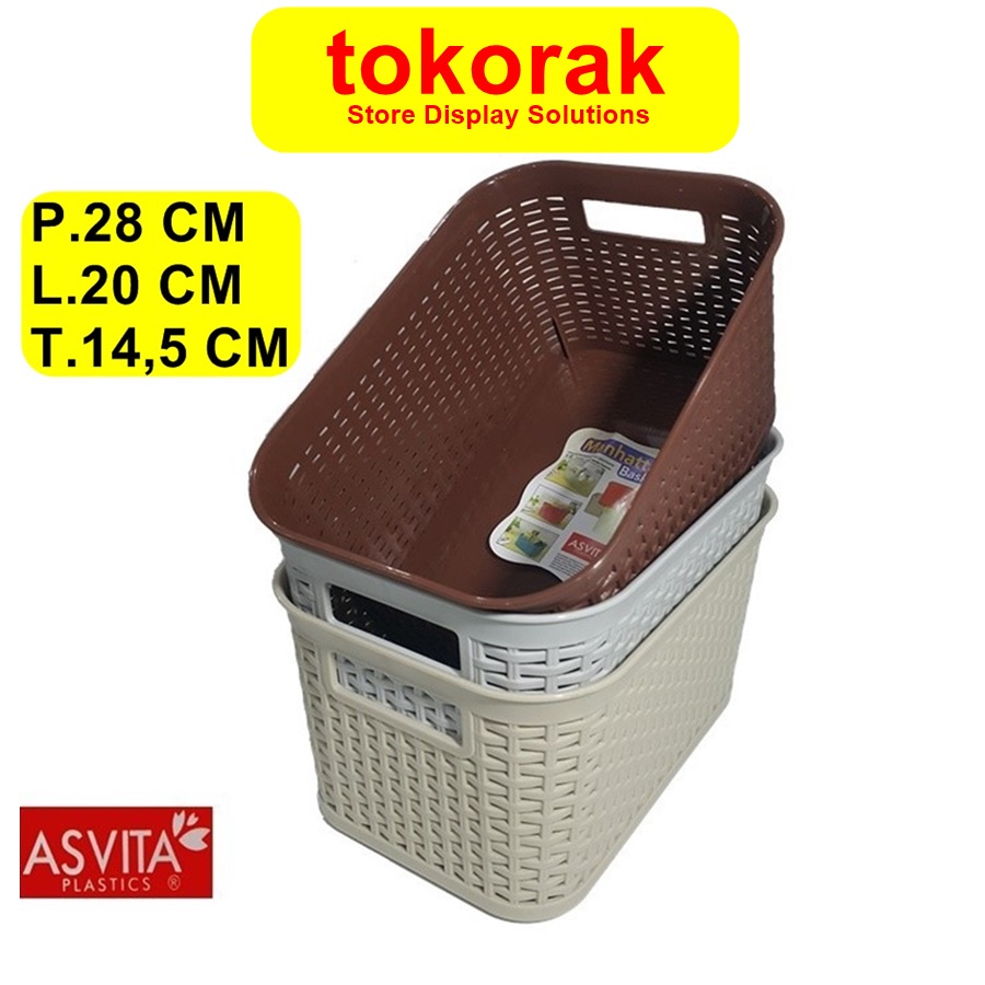 ASVITA KERANJANG MANHATTAN BK284 STORAGE BASKET KERANJANG PLASTIK SEGI