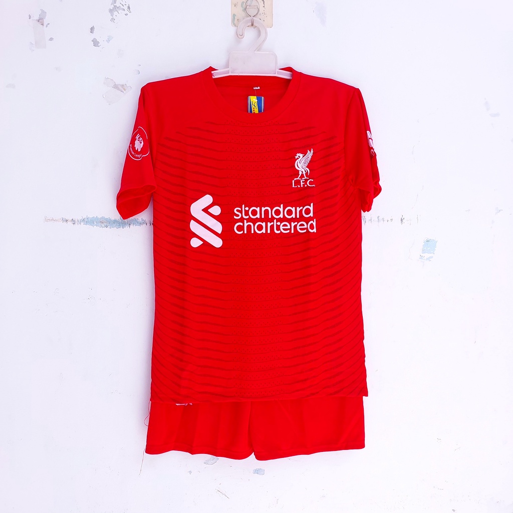 setelan baju bola anak/setelan baju futsal/baju bola liverpool merah/baju futsal murah