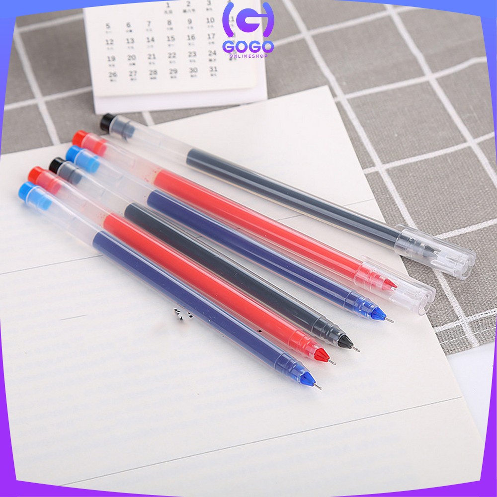 GOGO-A46 Pena Gel Alat Tulis Pulpen 0.5mm Motif Polos Simple / Pena Perlengkapan Sekolah Ballpoint / Pulpen Cair Kantor Sekolah Import