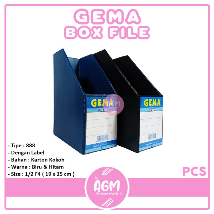 

Box File Gema F4 Pvc Jumbo Box File Hitam/Biru [ Pcs ]