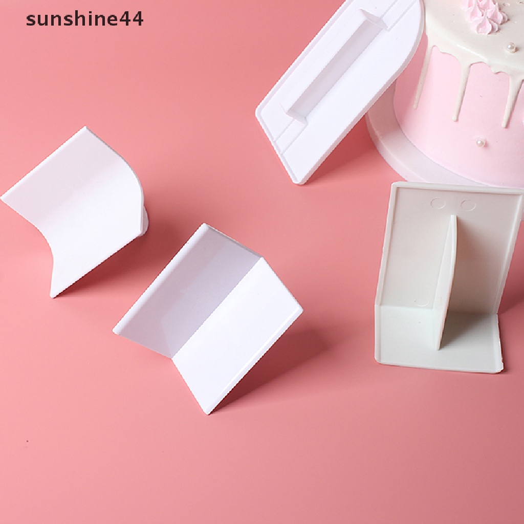 Sunshine 3Pcs Plastik Kue Cream Penghalus Pemotong Adonan Scraper Padd Baking Cutg Tool.