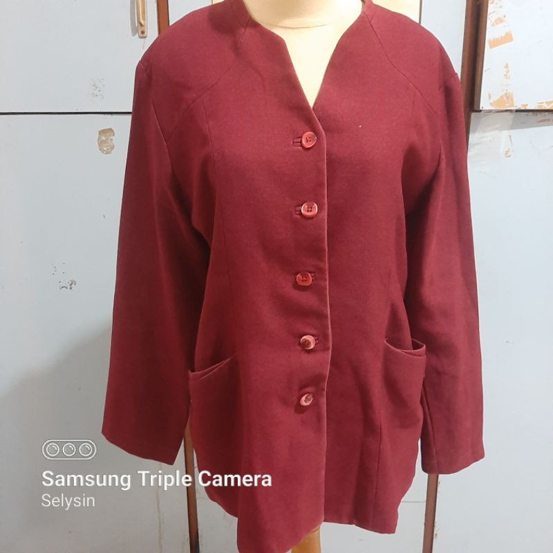 blazer wanita merah maroon preloved