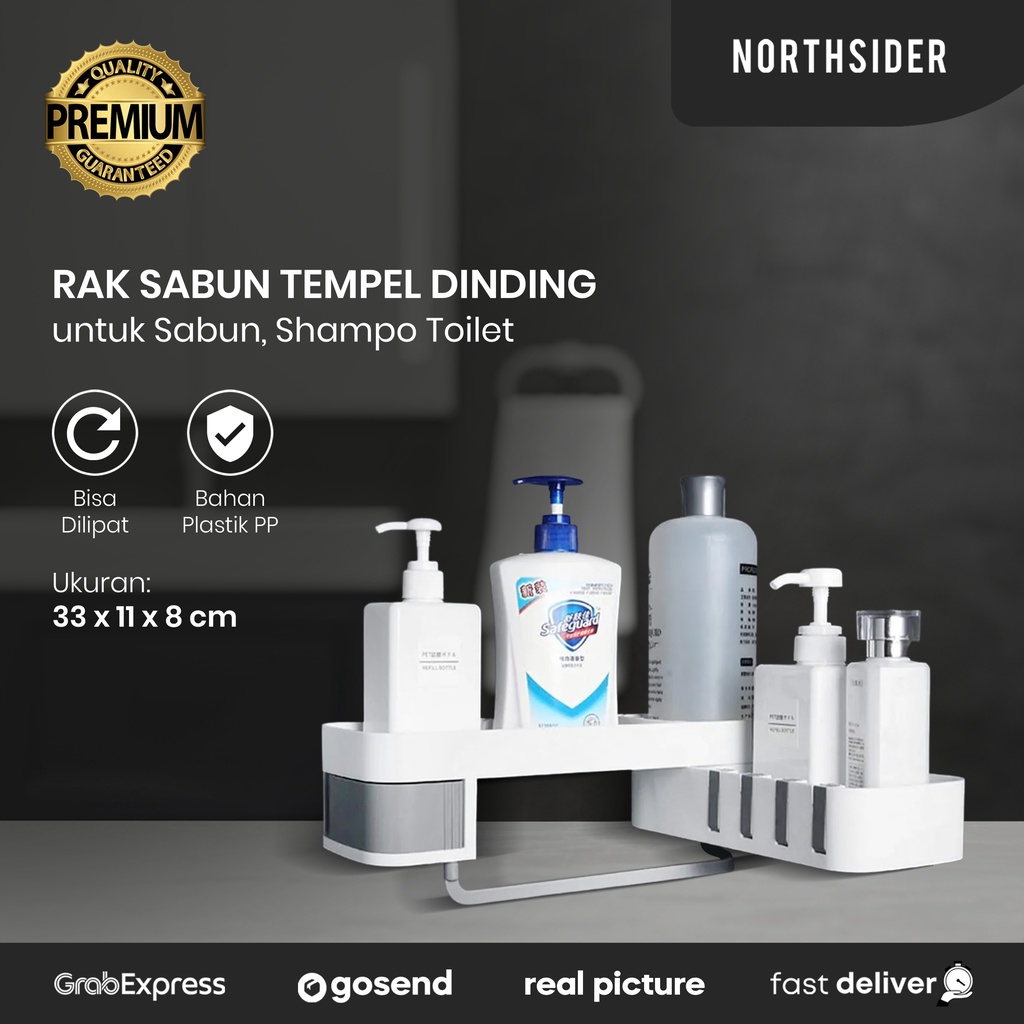 RAK SABUN SHAMPOO TOILET KAMAR MANDI TEMPEL DINDING SUDUT G-486