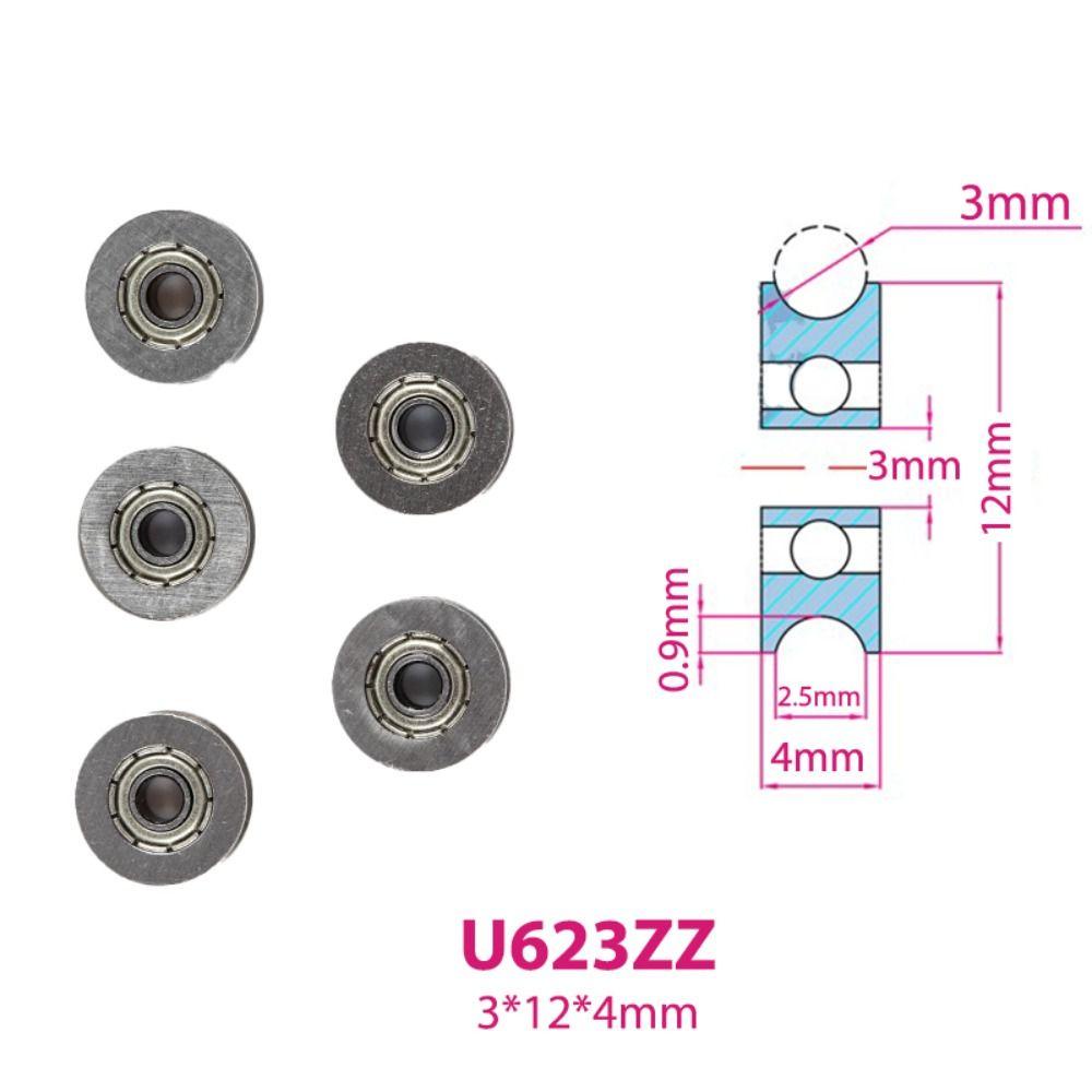 [Elegan] Bearing Alur 624ZZ V U Guide Pulley Deep Groove Pulley Bearing Alat Guide Roda Bearing Roda Roller