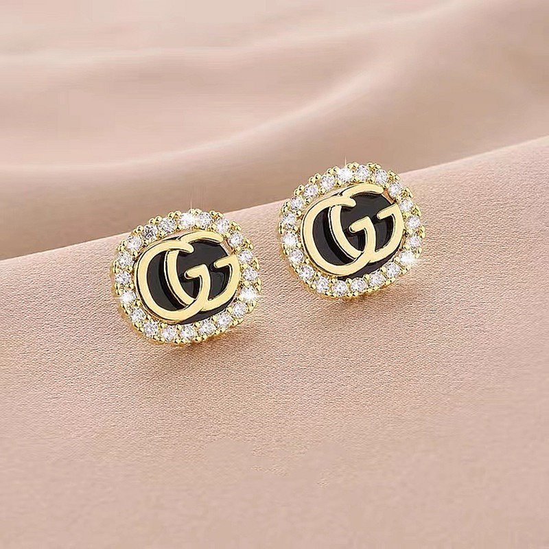 RRNS 153 Anting Wanita Tusuk Bunga Hias Kristal Women Earrings Korea Aksesoris Fashion