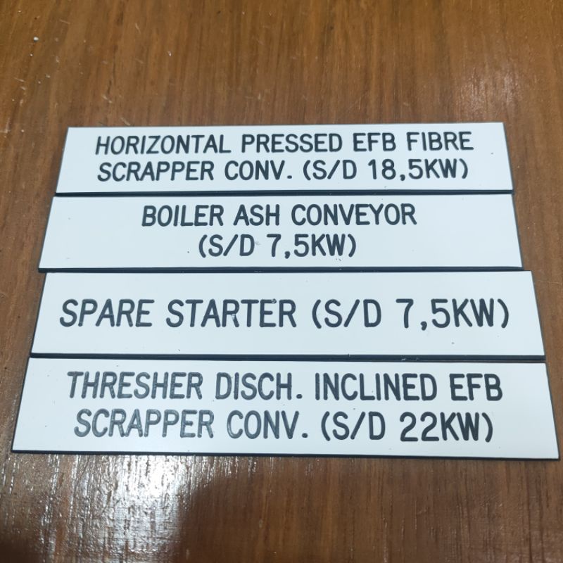 

Nameplate Panel Mesin / Panel Mesin / Nameplate Mesin / Panel Gravir