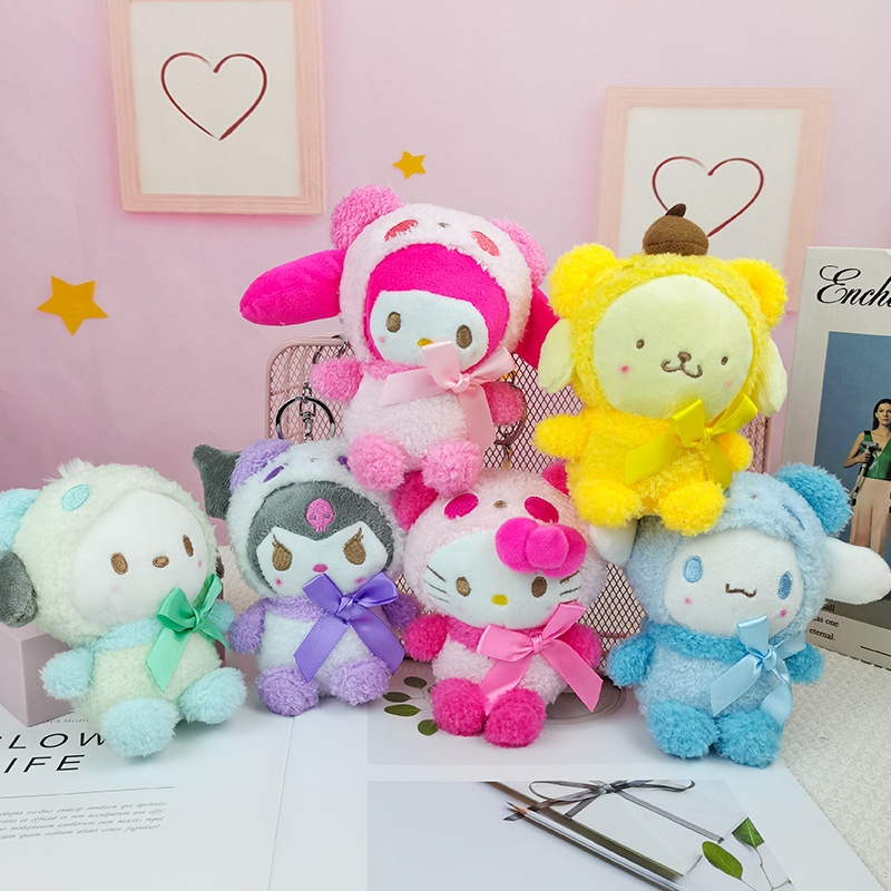 KEYCHAIN GANTUNGAN KUNCI SANRIO MELODY CINNAMOROLL KUROMI POMPOMPURIN POCHACCO DOG HELLO KITTY HOODIE IMPOR LUCU