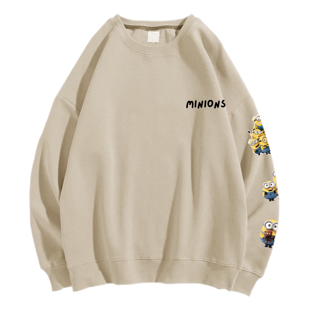 MINIONS HAND SWEATER SWITER CREWNECK OVERSIZE PRIA WANITA Size M-XXL ANAIRA