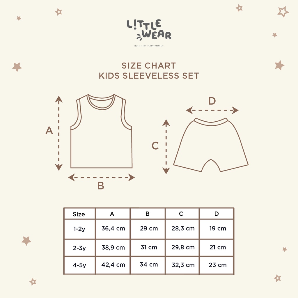 Little Palmerhaus Setelan Kutung 1-5 Tahun Little Wear Kids Sleeveless Set Anak CBKS