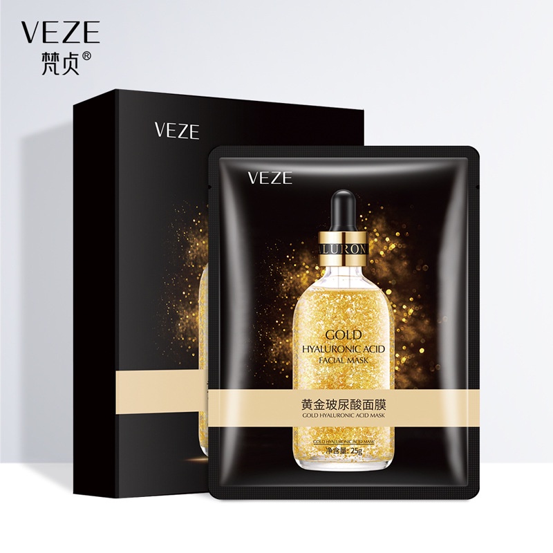 [BPOM] - Veze 24K Pure Gold Hyaluronic Acid Facial Mask Masker Wajah 24K Gold