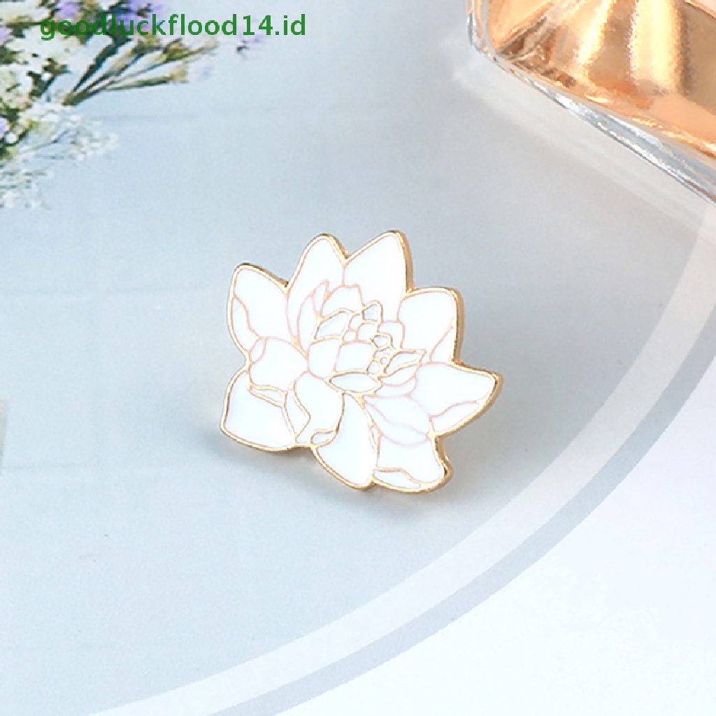 [GOOGFOUR] Buddhism White Lotus Flower Enamel Pin Bunga Tanaman Bros Denim Coat Ransel Lapel Pin Pria Wanita Lencana Jepang Perhiasan Hadiah Syal Kancing [TOP]