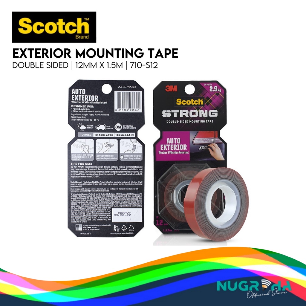 

3M Scotch Perekat Aksesoris Mobil Double Tape 12 MM x 1.5 M 710-S12