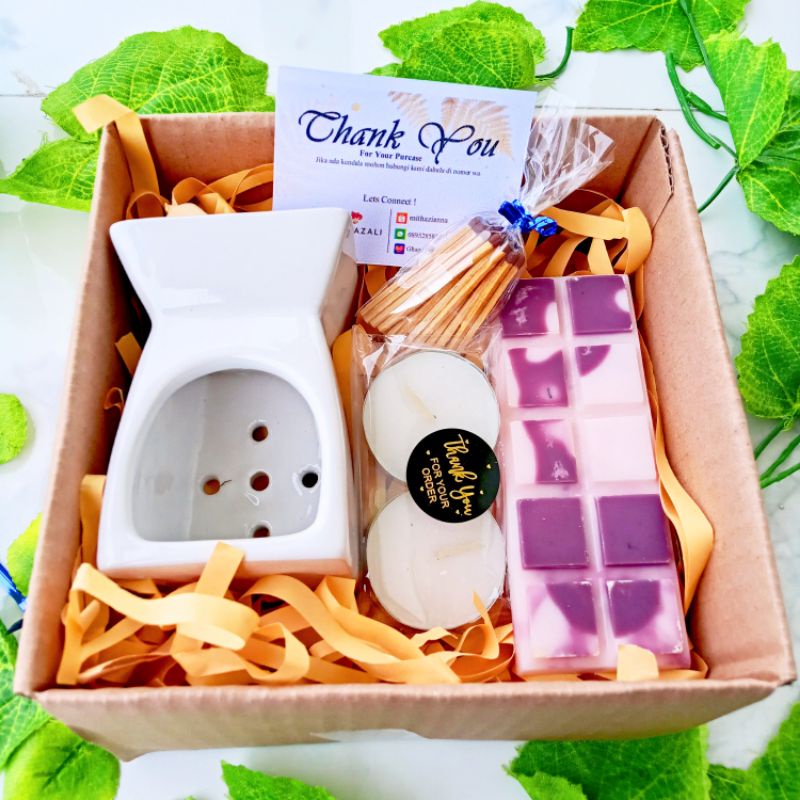 GHAZALI MELTS GIFT SET CANDLE SCENT LILIN AROMATERAPI WAX MELT / WAX BAR BESERTA TUNGKU