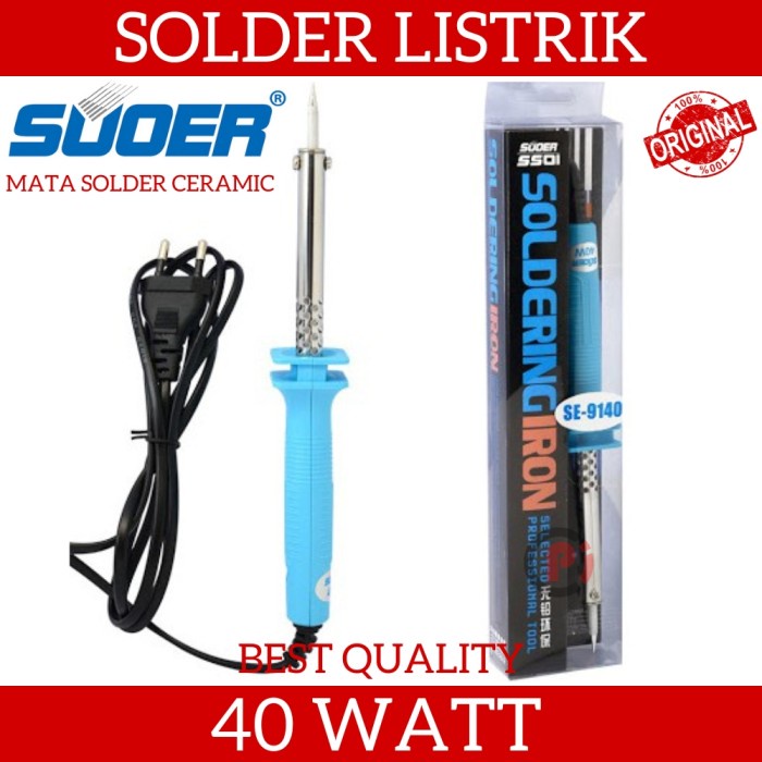 Original SUOER SS-9140 Solder Soldering Iron 40W Mata Solder Keramik