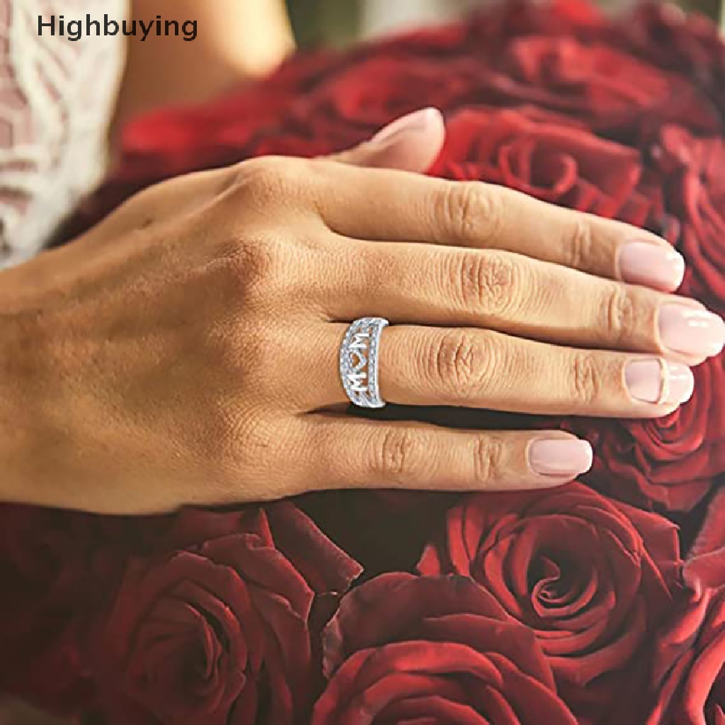 Hbid Cincin Mom's Day Hadiah Ulang Tahun Cincin Bentuk Hati Untuk Perhiasan Liontin Hadiah Glory