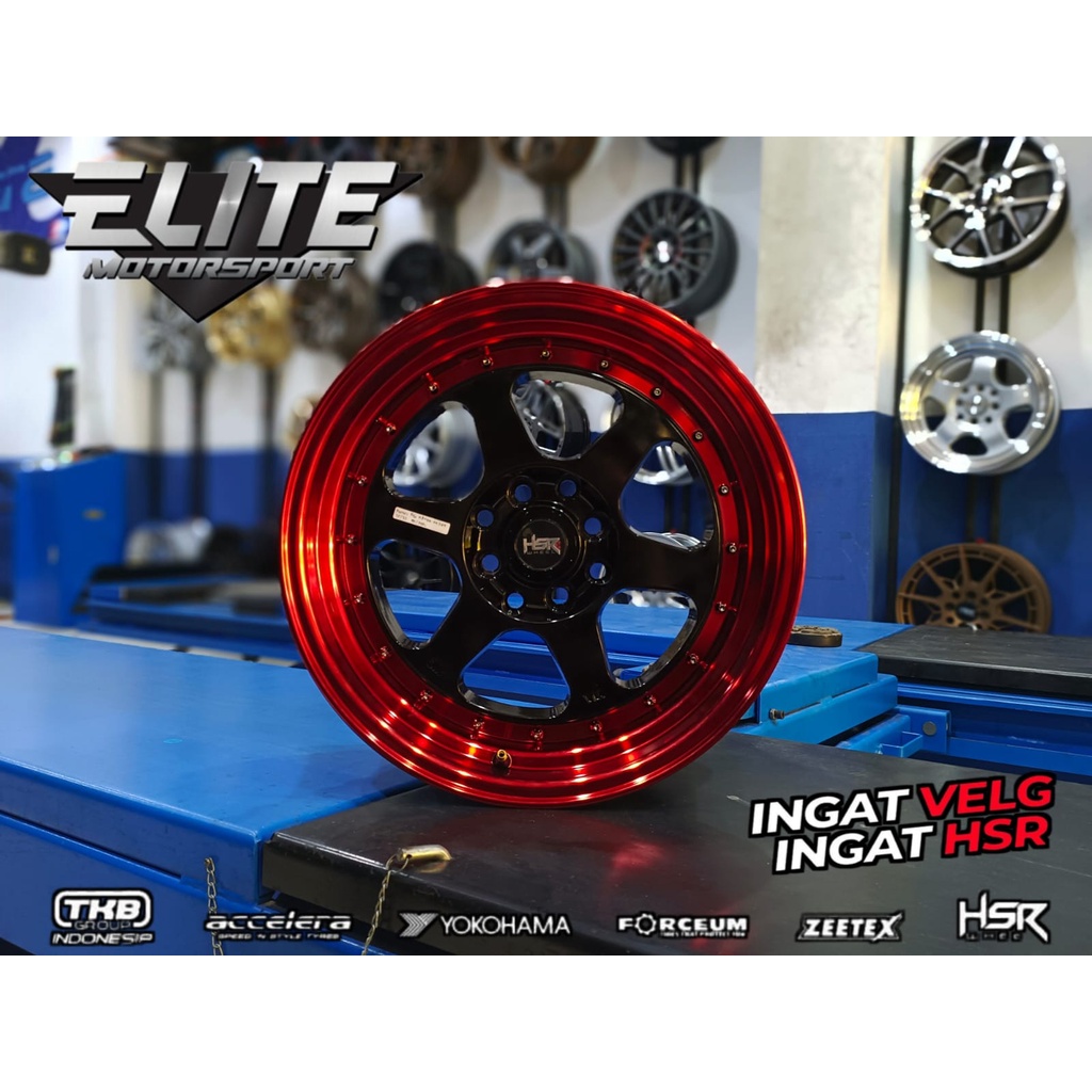 Velg HSR Ring 16 Lebar 7.5/8.5 Lubang 4 Velg Mobil jazz Yaris Brio Sirion