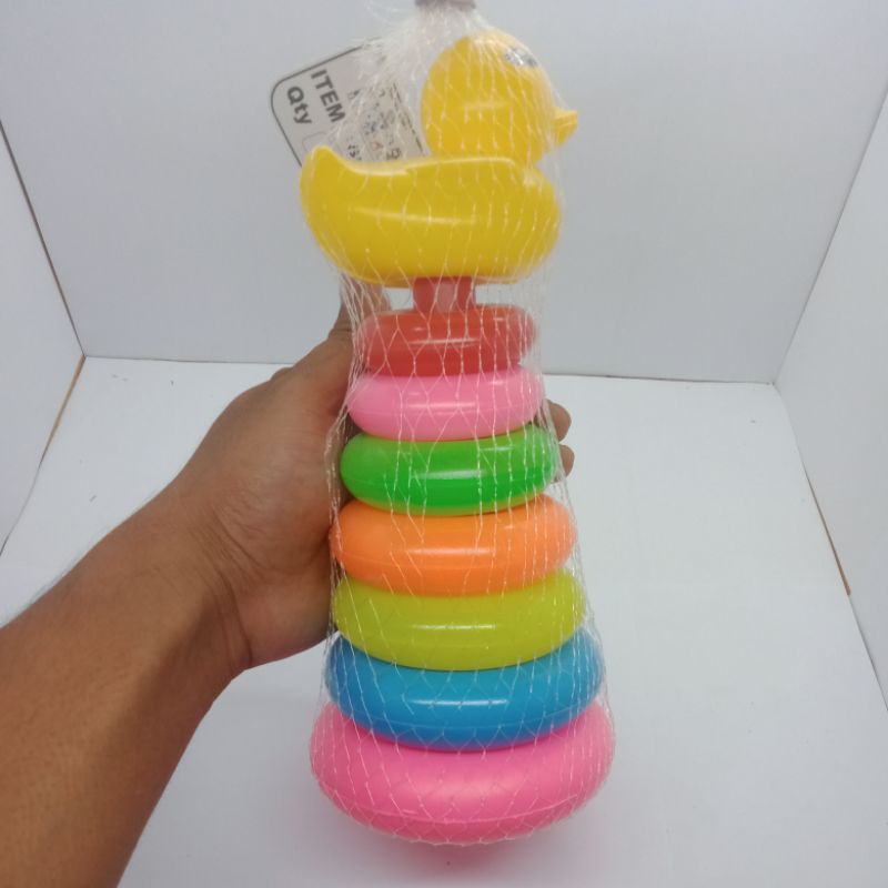 JUAL MAINAN EDUKASI ANAK MAINAN RING DONAT SUSUN MAINAN MENYUSUN RING 8 SUSUN GROSIR