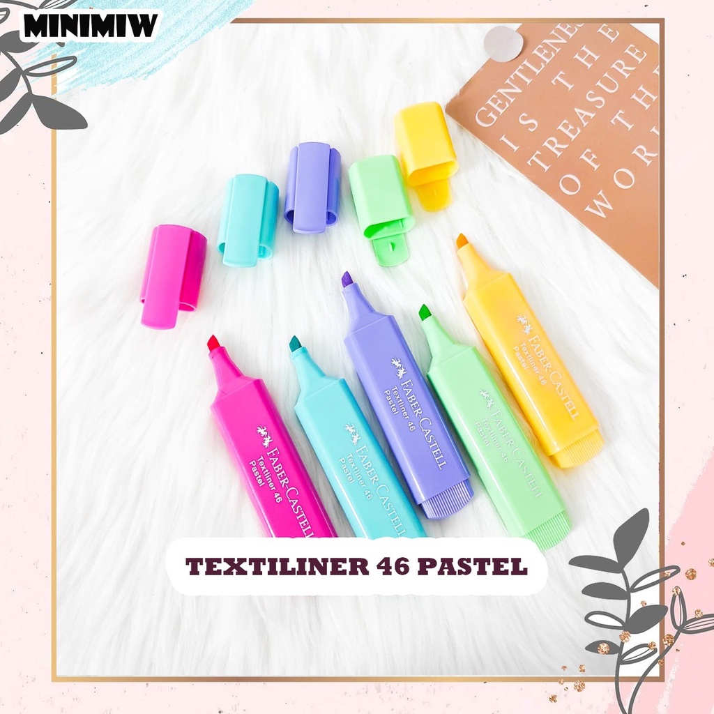 HIGHLIGHTER FABER-CASTELL Textliner 46 Pastel ORIGINAL STABILO WARNA SOFT LUCU ALAT TULIS TEXTMARKER