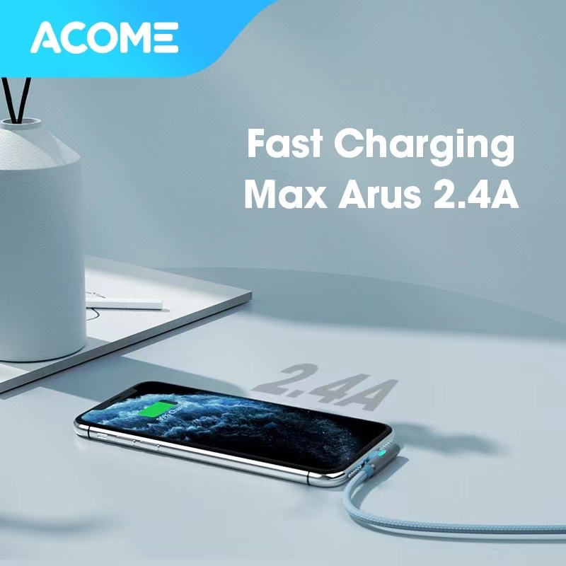 Kabel Data Gaming LIGHTNING ACOME AWL010S Fast Charging 2.4A Garansi 1 Tahun