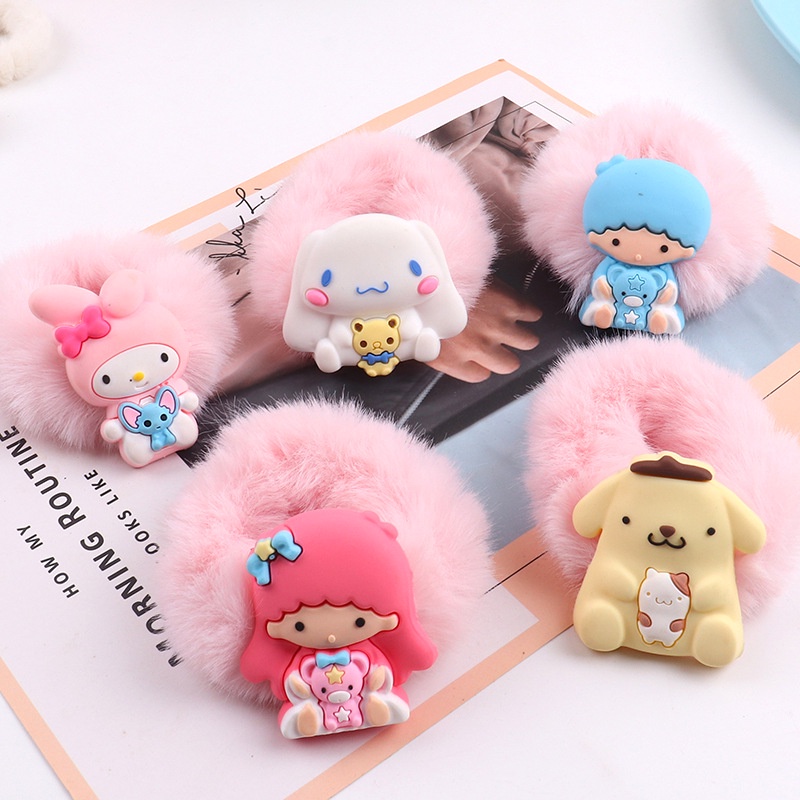 IKAT RAMBUT SANRIO POMPOM BESAR IMUT LUCU. ANAK DEWASA/ KUCIRAN RAMBUT SANRIO CINNAMOROLL MELODY BULUBULU