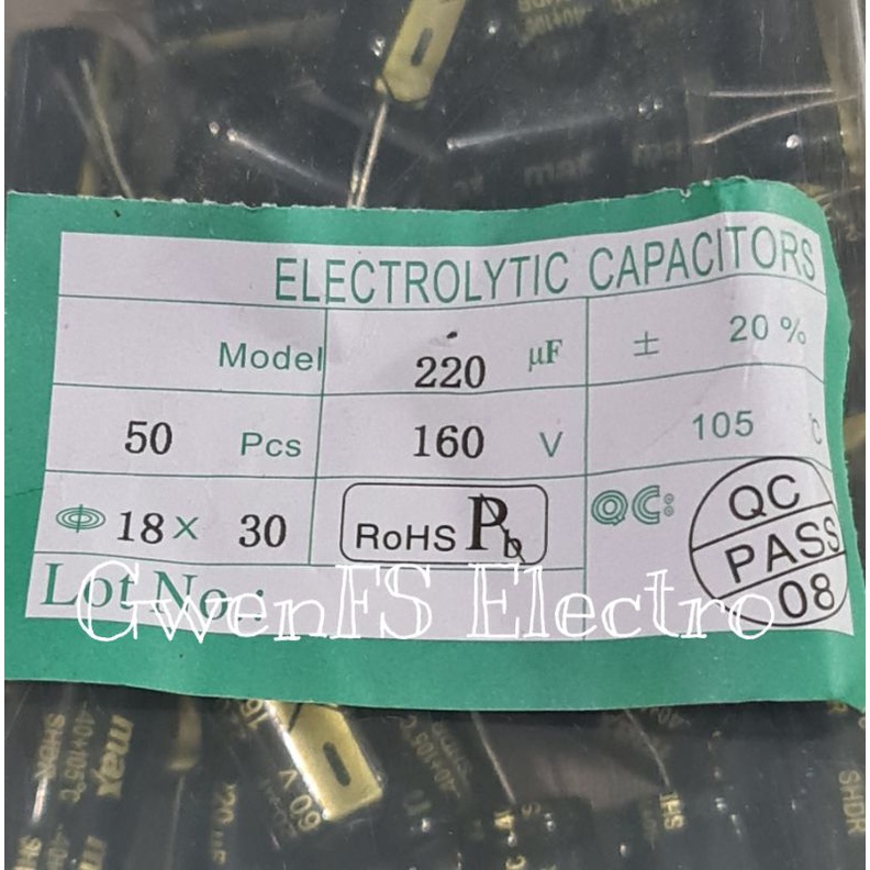 Elco 220UF 160V Elko 220 UF 160 V MAX