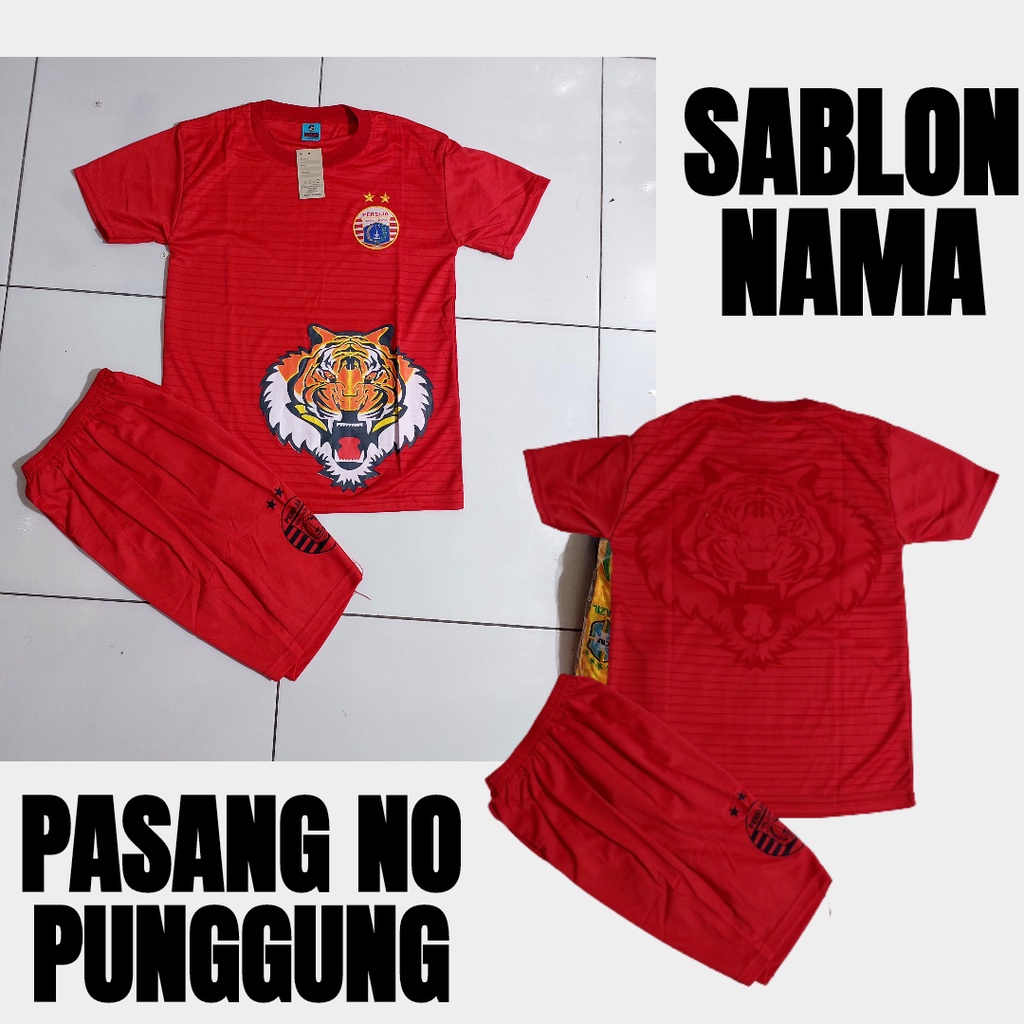 COD CUSTOM SABLON NAMA BAJU BOLA PERSIJA/SETELAN BOLA ANAK PERSIJA JAKARTA