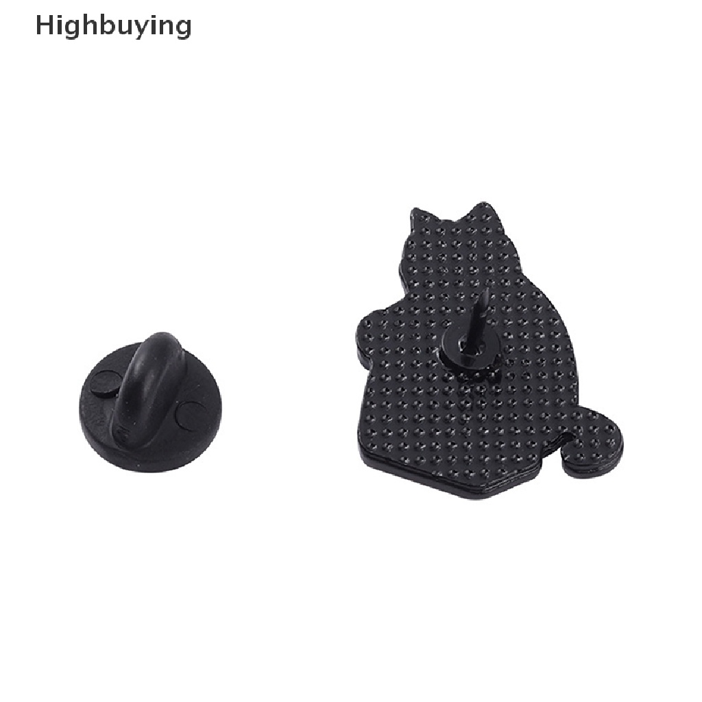 Hbid Pakan Sendiri Enamel Pin Lucu Hitam Putih Kucing Ikan Kering Tas Bros Kerah Badge Glory