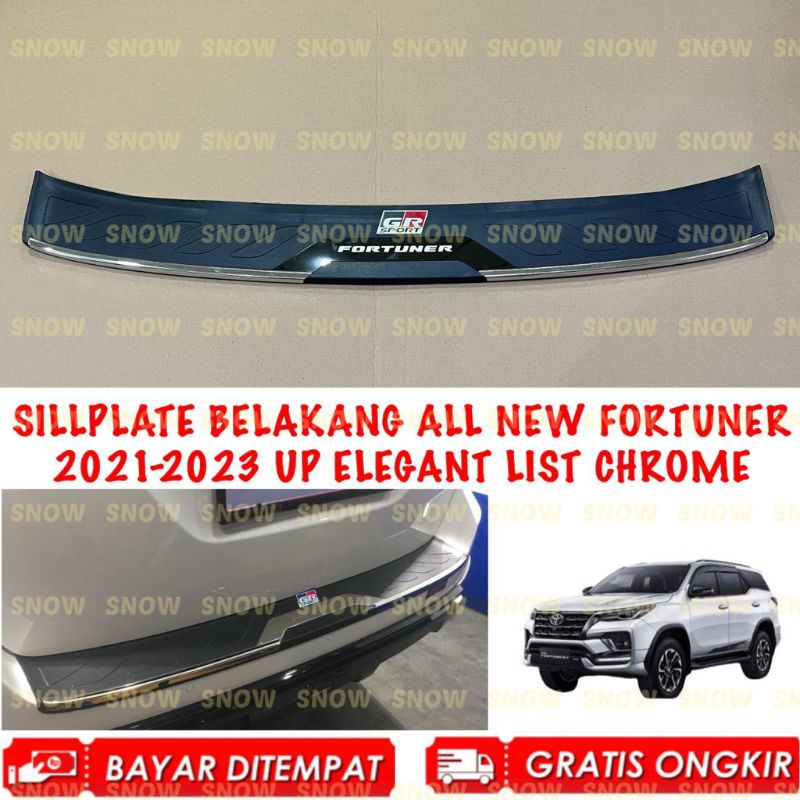 Sillplate Belakang All New Fortuner 2020 2022 2023 GR SPORT Hitam Elegant List Chrome