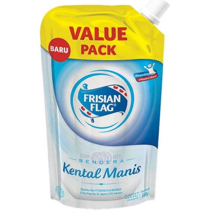 

Kental-Manis- Susu Kental Manis Frisian Flag 560 Gram Kemasan Pouch -Manis-Kental