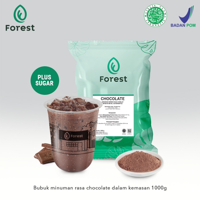 Bubuk Minuman CHOCOLATE Powder 1000g PLUS GULA - Forest Bubble Drink